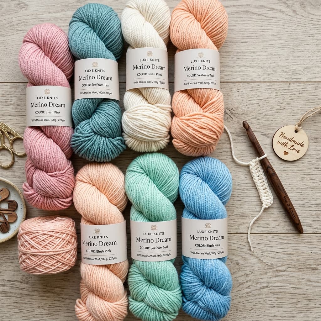 Customizing a crochet piece with premium yarn selection